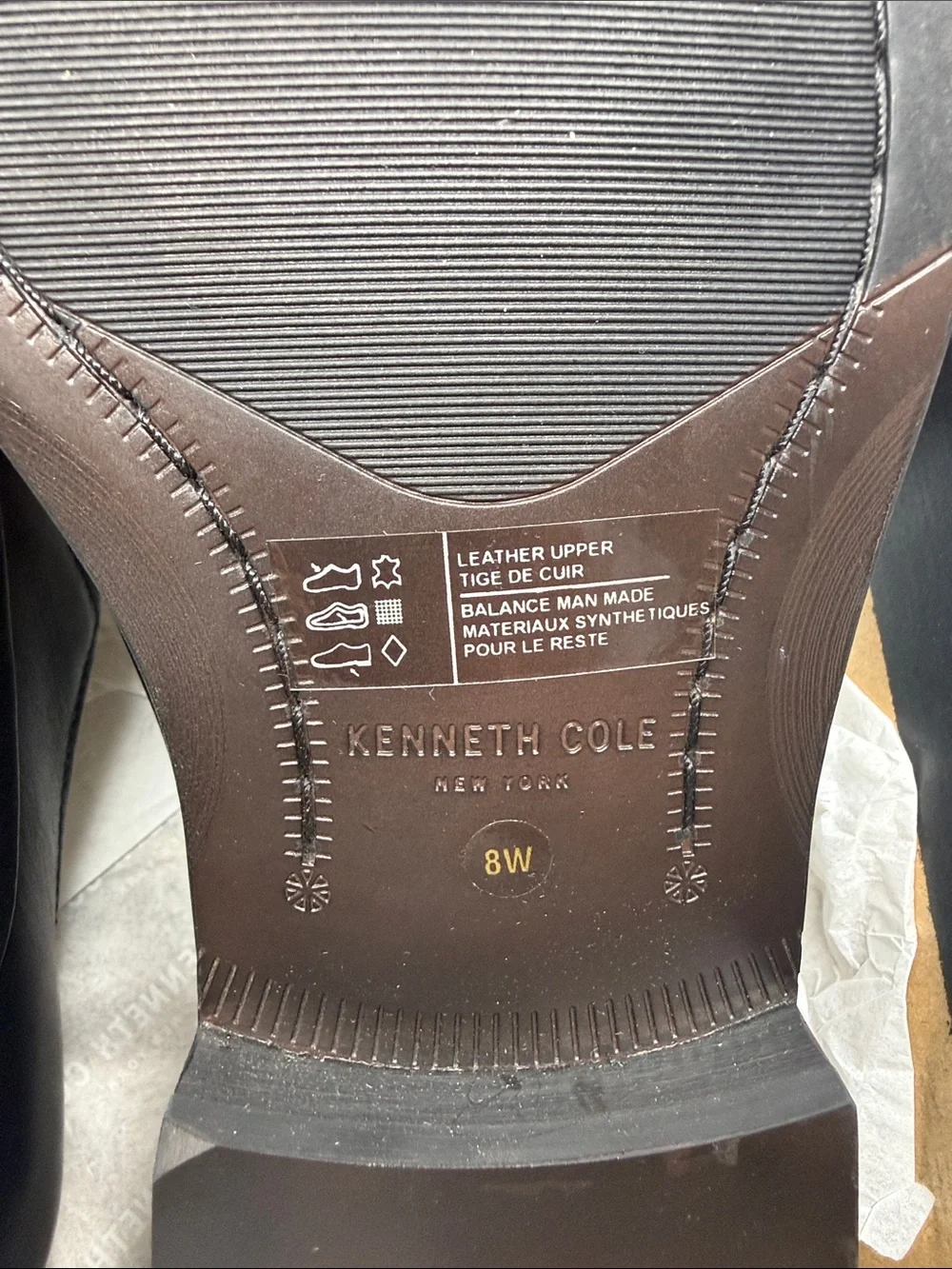 Wide Width Kenneth Cole New York Men's Tully Leather Cap Toe Oxford Size 8W